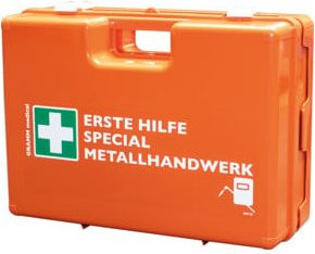 GRAMM medical Verbandkoffer Special Metallhandwerk in Orange aus Kunststoff, B/T/H: 42,0 x 42,0 x 15,0 cm - Bild 1
