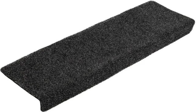 10er Set vidaXL Treppenmatten aus Nadelvlies in Schwarz, selbstklebend und rutschfest, B: 65 cm, H: 21 cm, T: 4 cm - Bild 1