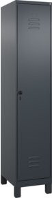 C+P Spind Classic PLUS Garderobenschrank mit 1 Abteil, Füße, Anthrazit/Schwarz, H x B x T: 195 x 40 x 50 cm - Bild 1