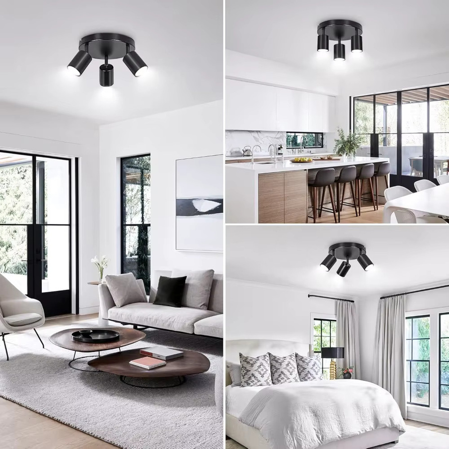JOYINLED GU10 LED Deckenleuchte im Industriestil für Schlafzimmer und Flur, Schwarz oder Weiß - Bild 2