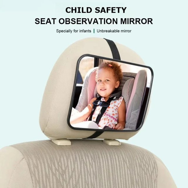 Universeller Auto Rückspiegel Baby Spiegel in Schwarz zur Überwachung deines Kindes auf dem Rücksitz - Bild 1