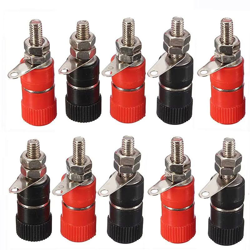 FVJVYE Bananenstecker Weiblich 4mm DIY Lautsprecher-Anschluss Terminals für Audio-Verstärker in Rot und Schwarz - Bild 2