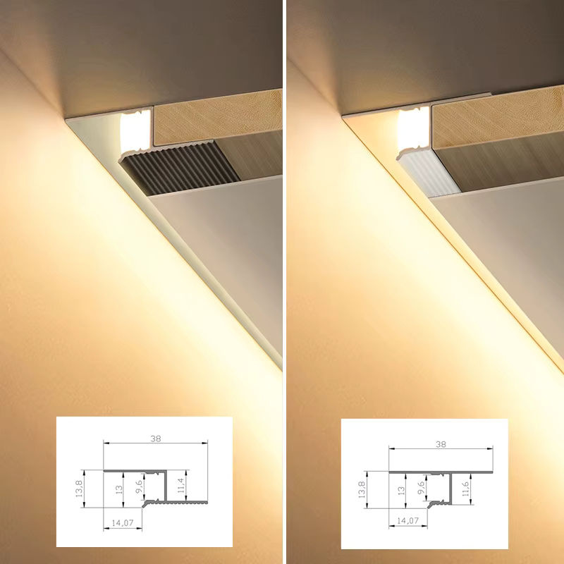 Khelse LED-Aluminiumprofil für Decken-Ecken, rahmenlos und eingebettet, weißes lineares Licht zur Wanddekoration - Bild 3