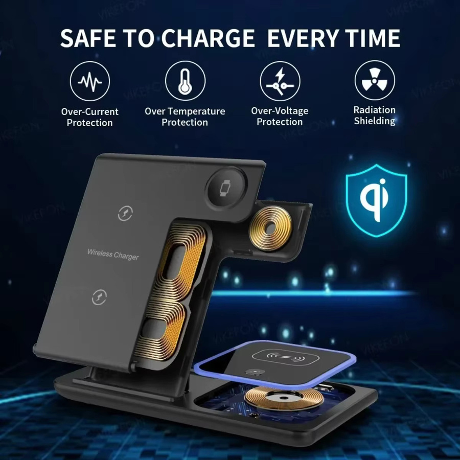 Magnetischer 3-in-1 kabelloser Ladeständer, faltbare Schnellladestation für iPhone 12-16 Pro Max, Apple Watch S2-S10 SE Ultra und AirPods 3 4 Pro - Bild 2