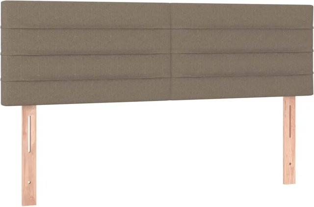 vidaXL LED Kopfteil in Taupe mit USB-Ladeport und integrierter Beleuchtung, Breite: 144 cm, Tiefe: 5 cm, Höhe: 78-88 cm - Bild 1