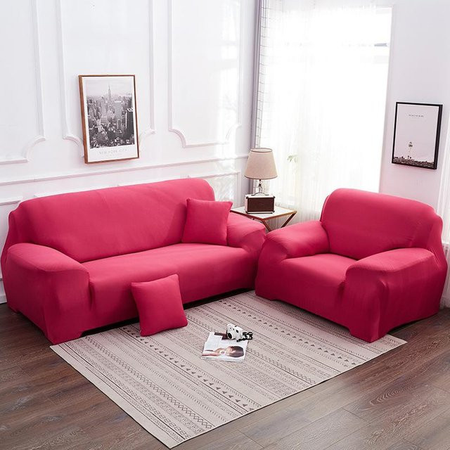 BC-Warm Home Universal Stretch Sofabezug für 3-Sitzer, Rot, Rutschfest und Elastisch - Bild 1