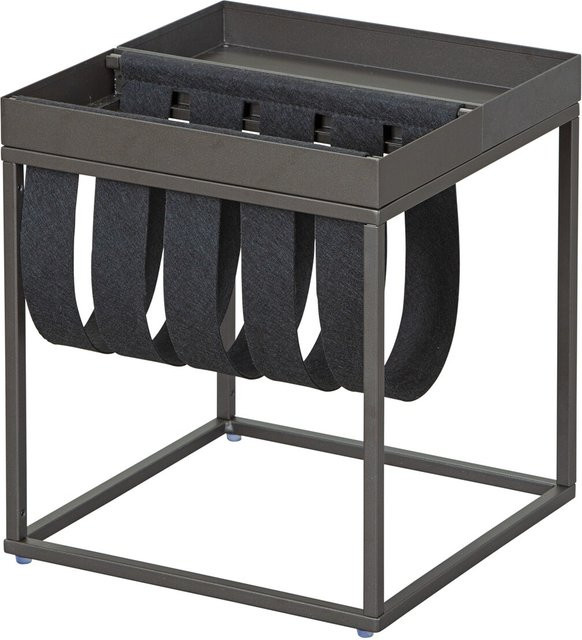 Inter Link Magazinständer Beistelltisch Club NY aus Metall in Grau und Schwarz B/H/T: 35 x 40 x 35 cm - Bild 1