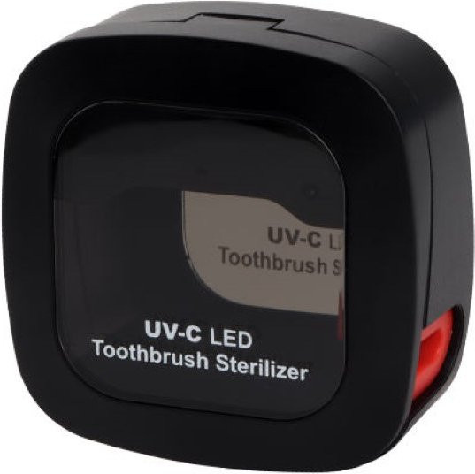 JUSTLANG Zahnbürstenhalter mit UV-Licht und LED-Anzeige, elektrischer Zahnbürsten-Sterilisator zur Wandmontage, Schwarz - Bild 1