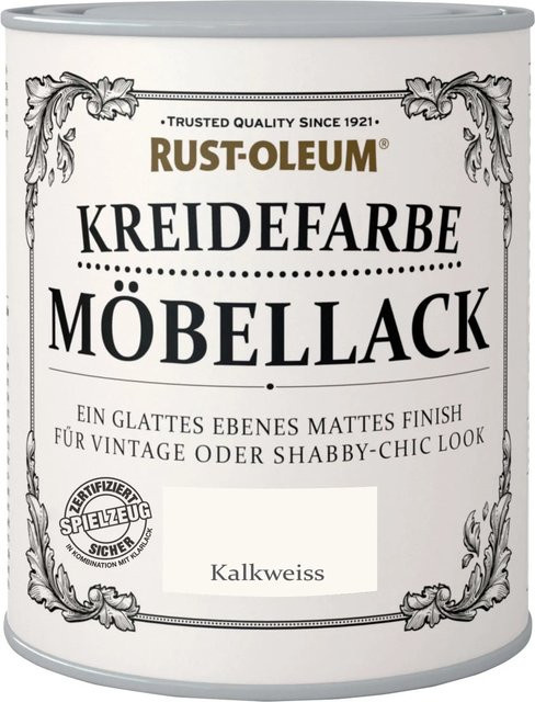 Rust-Oleum Kreidefarbe für Holz, Wasserbasiert, Matt, Weiß, 0,75 l - Bild 1