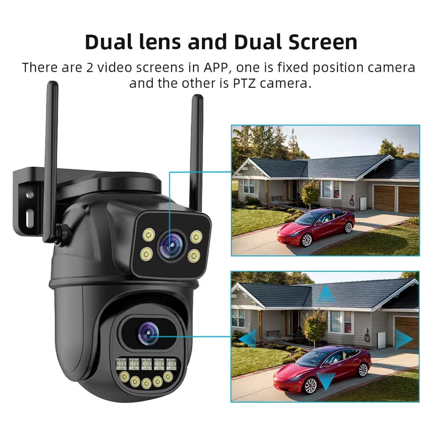 BELIA 4K 8MP WiFi-Überwachungskamera mit Dual-Objektiv, 4-fachem Digitalzoom, KI-Menschenerkennung und PTZ-Funktion für den Außenbereich in Schwarz - Bild 4