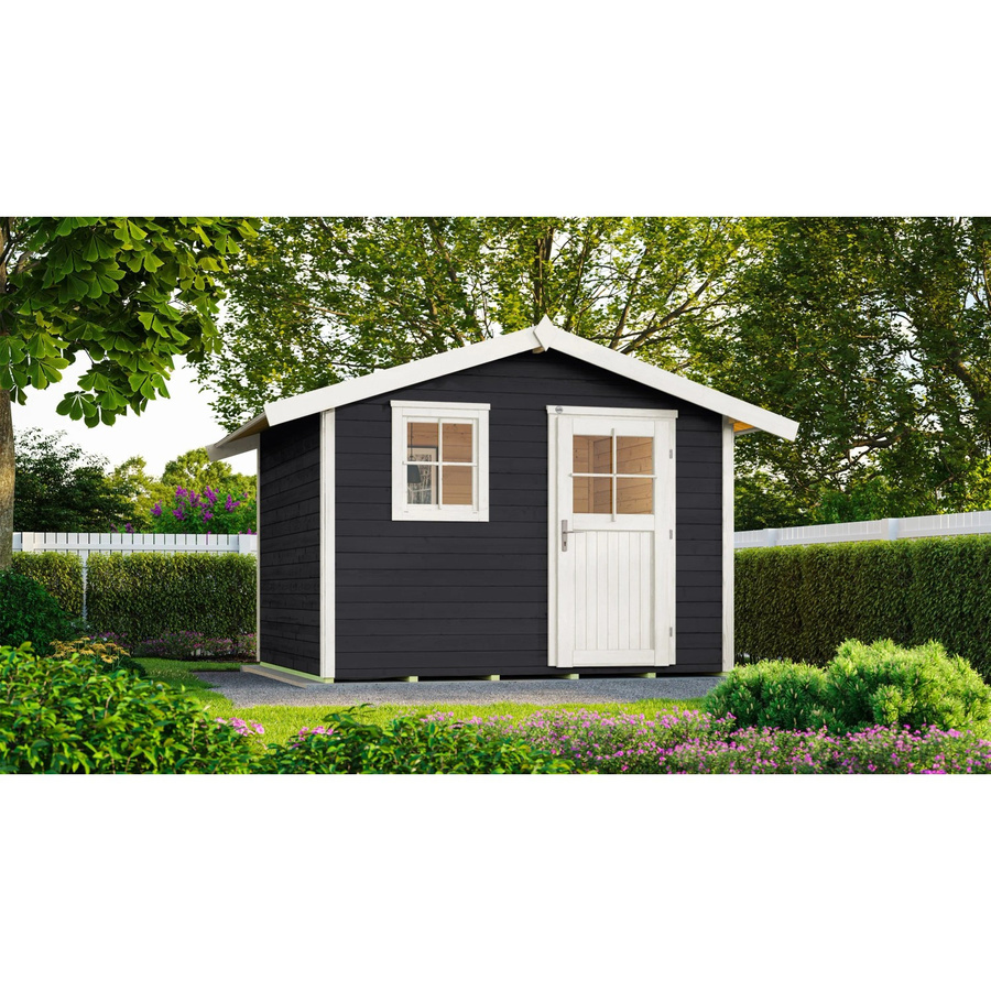 WEKA Gartenhaus 123 Gr.3 aus Fichtenholz mit Satteldach in Anthrazit, B/H/T: 390 x 247 x 205 cm - Bild 2
