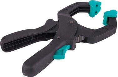 Wolfcraft Zwinge aus Kunststoff in Schwarz und Türkis, Länge: 22,3 cm - Bild 1
