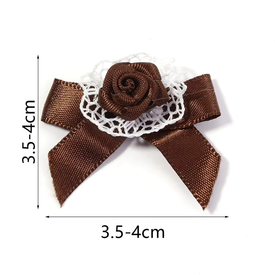 10 Stück bunte Satinband-Schleifen aus Polyester mit Spitzen-Rosen-Design für deine DIY-Dekoration und Kleidung - Bild 2