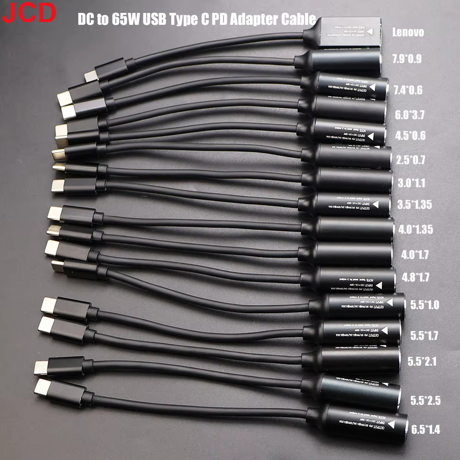 JCD DC zu USB C PD 65W Schnellladekabel Adapter Konverter Typ C auf Power Jack in Schwarz - Bild 2