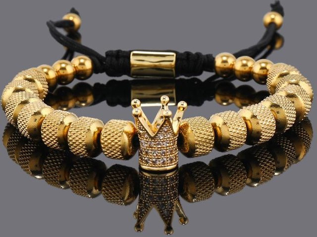 Rui Di Charm Krone, Edelstahl, Perlen, Gold, Unisex - Bild 1