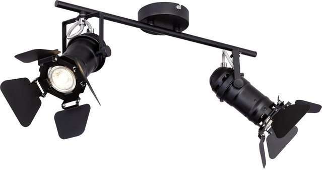 GLOBO Spot Egon Filmset-Strahler aus Metall in Schwarz mit 2 Brennstellen, GU10, B/H/L: 16 x 27 x 54 cm - Bild 1