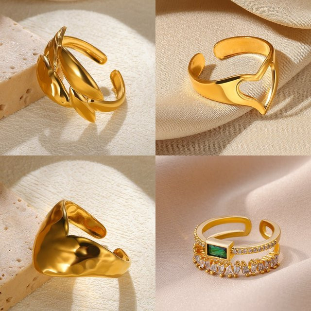 HPTOTMG Ring Edelstahl, Gold, Damen, Herz - Bild 1