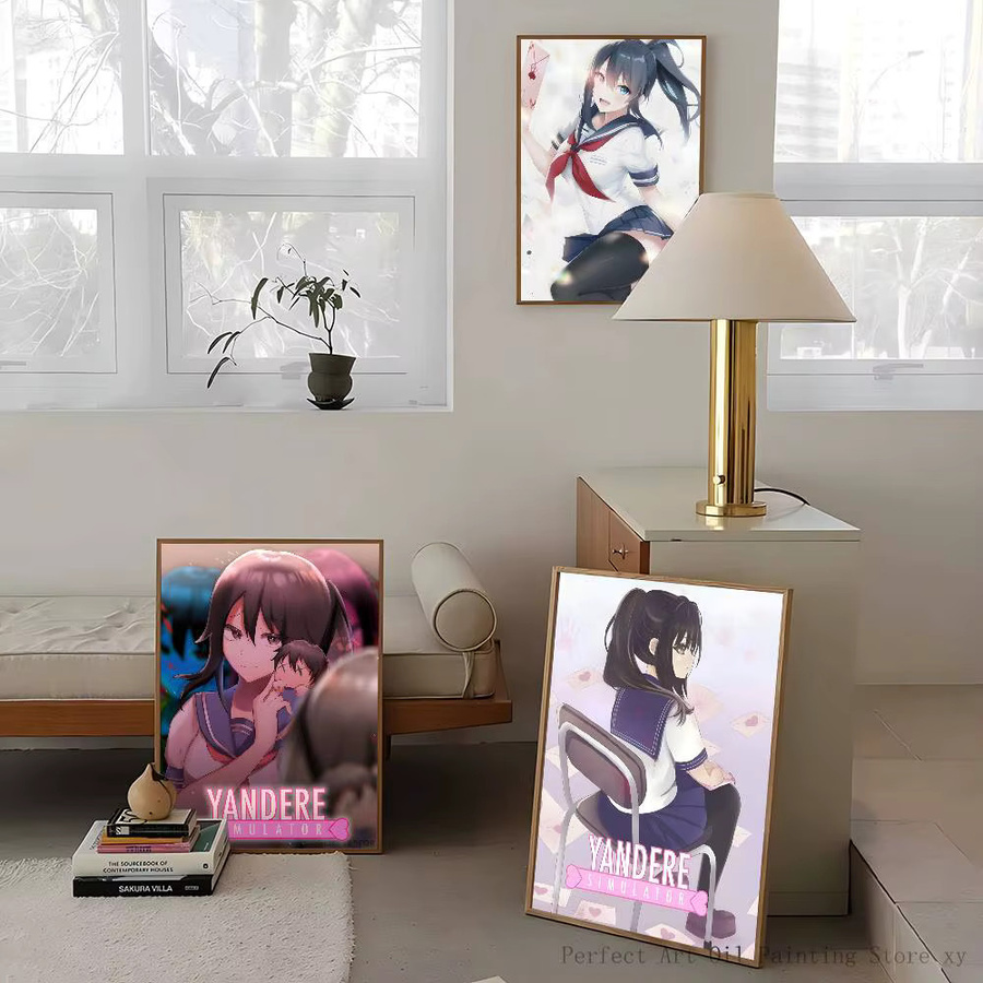 Wasserfester Anime Y-Yandere Simulator Wandaufkleber in Mehrfarben für deine Wohnzimmer- und Schlafzimmerdekoration - Bild 4