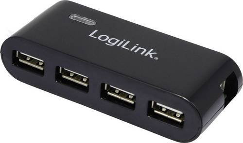 LogiLink UA0085 USB-Hub mit 4 USB-A Anschlüssen USB 2.0 480 MBit/s Schwarz - Bild 1
