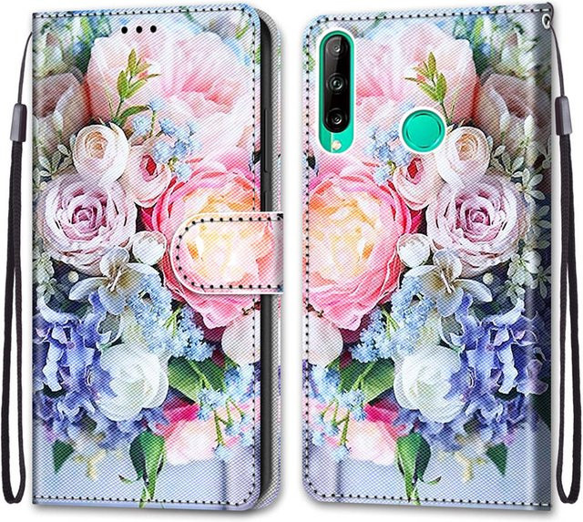 Luxuriöse Brieftaschen-Schutzhülle aus lackiertem Leder für Huawei P40 Lite E und weitere Modelle, Multicolour - Bild 1