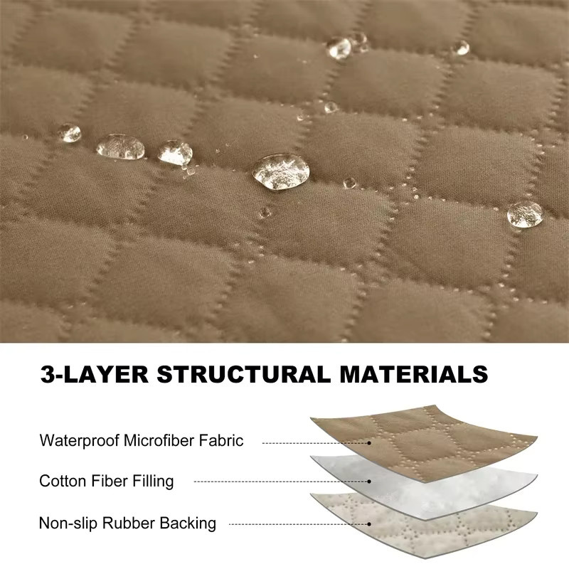 WANERQU Bürostuhlauflage mit Armlehnenschutz in Beige, rutschfest und mit elastischem Band für Chefsessel und Computerstühle - Bild 4