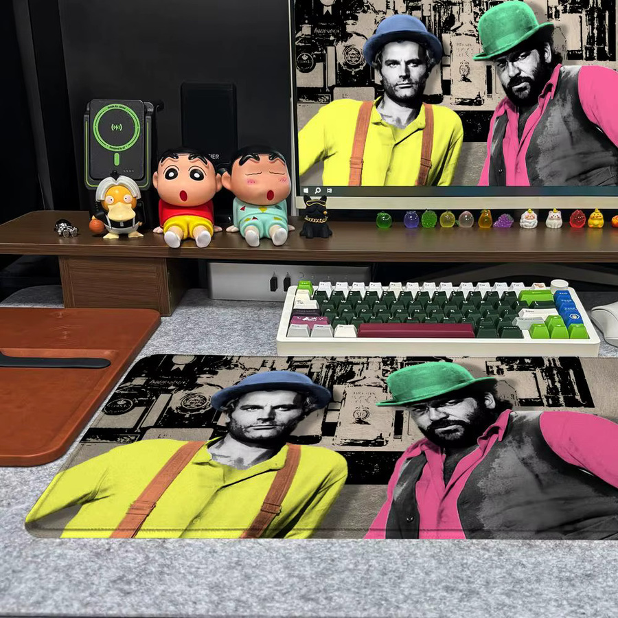 B-Bud Spencer und Terence Hill Mauspad XXL rutschfeste Gamer-Tastaturunterlage in Multicolour, B/T: 90 x 40 cm - Bild 3