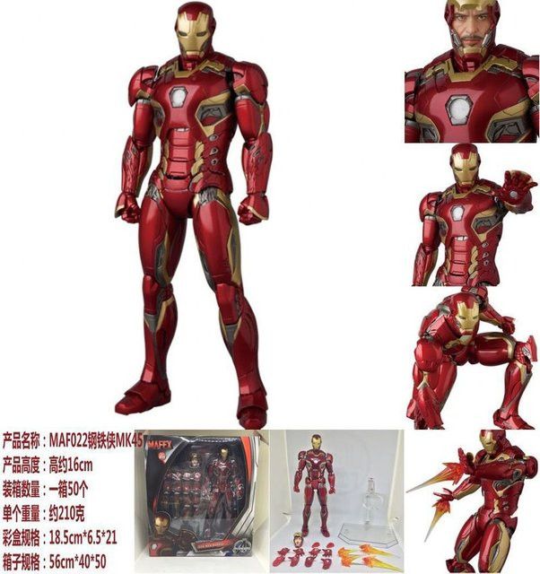 Marvel Avengers Iron Man Modell Mk45 Mobile Puppe Dekoration in Rot für Sammler und als Geschenk für Jungen - Bild 1