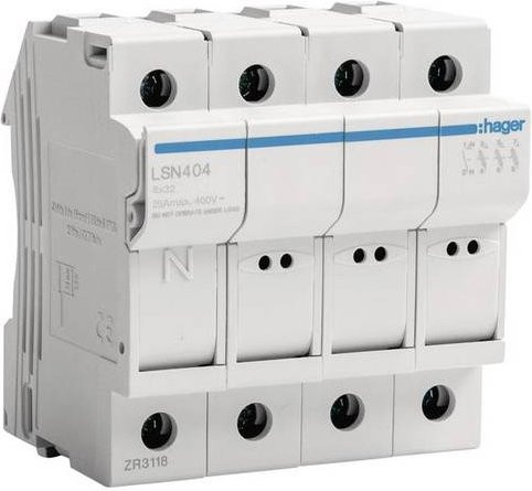 Hager LSN404 Leitungsschutzschalter 4-polig 25A 400V in Weiß - Bild 1
