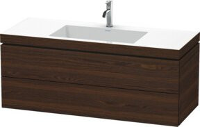 Duravit Waschtischunterschrank L-Cube c-bonded, Wandhängend, Hochglanz Naturgebunden, B/T/H: 120 x 48 x 50 cm - Bild 1