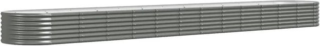vidaXL Hochbeet aus pulverbeschichtetem Stahl in Grau, B: 512 cm, T: 80 cm, H: 36 cm - Bild 1