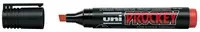 uni-ball Flipchartmarker PROCKEY Permanentmarker mit Keilspitze in Rot und Schwarz, Strichstärke 3-6 mm - Bild 1