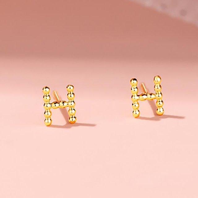 Lucky Star Jewelry Ohrstecker mit Buchstaben H, Gold, Messing, Damen - Bild 1