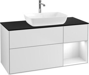 V&B Waschtischunterschrank Finion mit Wandbeleuchtung, Weiß lackiert, Breite: 120 cm, Tiefe: 50,1 cm, Höhe: 50,1 cm - Bild 1