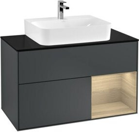 V&B Waschtischunterschrank Finion 100 mit Wandbeleuchtung, lackiert, Breite: 100 cm - Bild 1