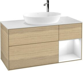 V&B Waschtischunterschrank Finion mit Wandbeleuchtung in Weiß, B/T/H: 120 x 50,1 x 50,1 cm - Bild 1