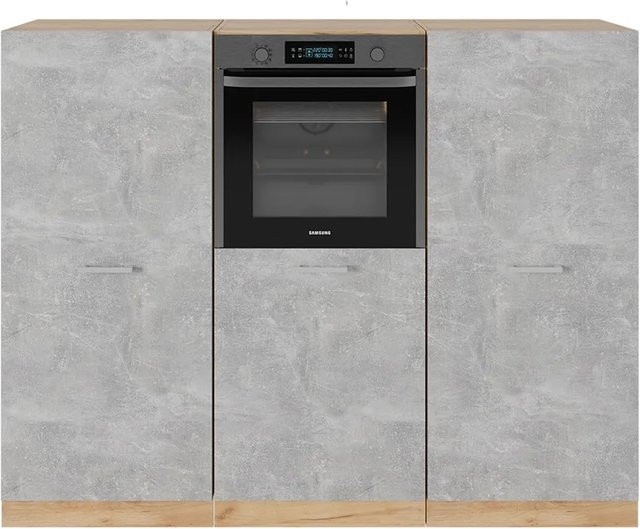 Vicco R-Line Küchenblock Beton Goldkraft Eiche modern B: 180 cm, H: 143 cm, T: 57 cm - Bild 1