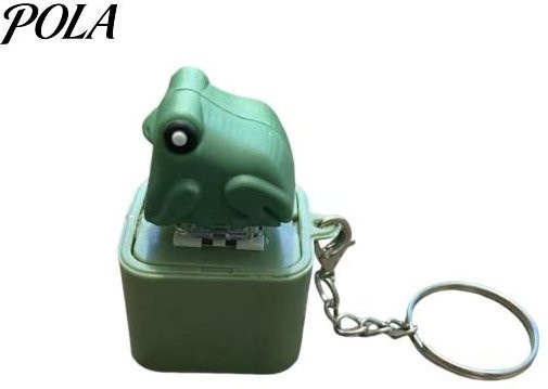 Zoeneed Schlüsselanhänger Möwenfrosch Geräuschknopf, Grau, Unisex - Bild 1