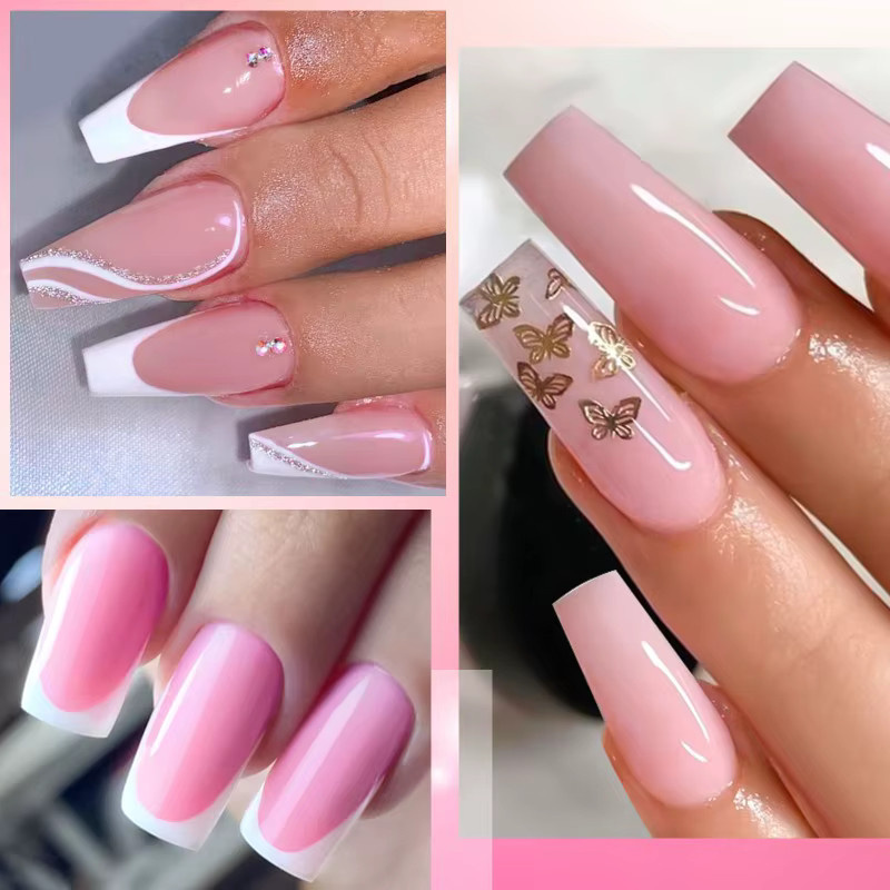 Mtssii Nagelgel-Set, 8 Stück, rosa, klar, weiß, glänzend - Bild 2