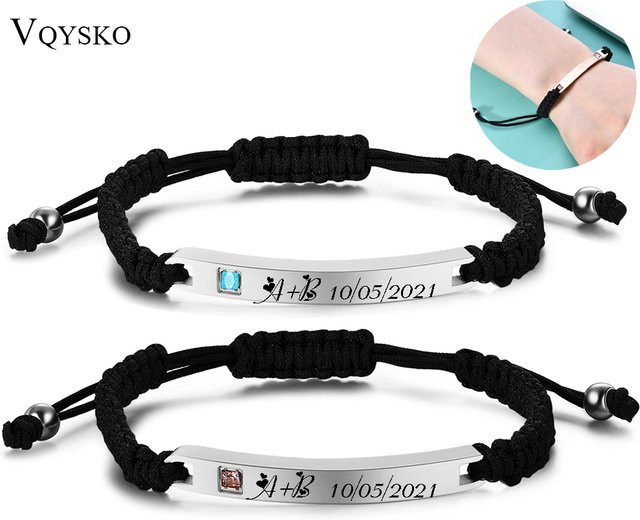 VQYSKO Armbänder Edelstahl, Personalisiert, Unisex - Bild 1