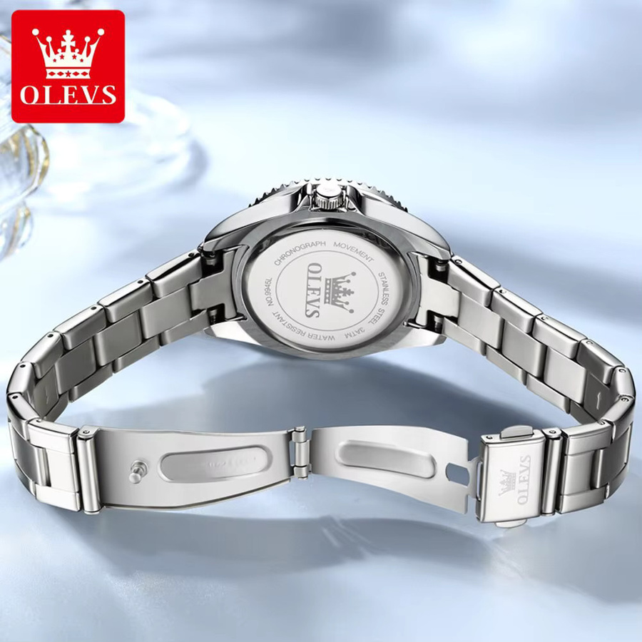 Olevs Armbanduhr, Quarz, Edelstahl, Diamant, Damen, Silber - Bild 2