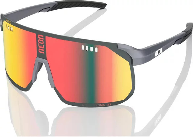 Neon Air Pro 2.0 Sonnenbrille, Unisex, Vollrand, red grey, Plastic, Wrap - Bild 1