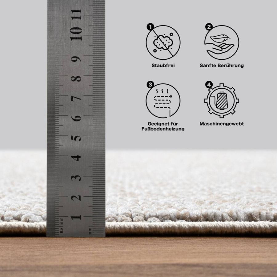 Sanat Teppich LORA PLUS in Beige mit modernem Design aus Polyester, Breite: 80 cm, Länge: 200 cm - Bild 2