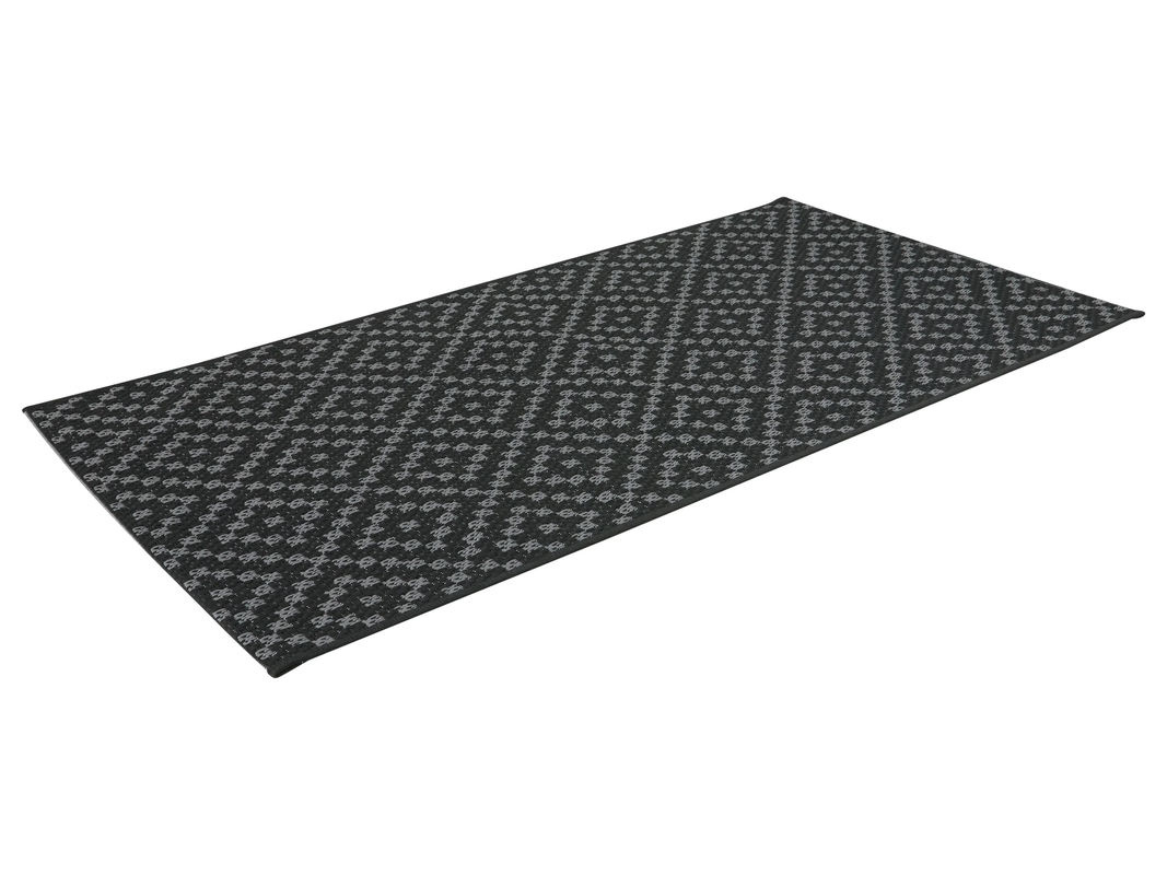 LIVARNO Teppich flachgewebt für In/Outdoor mit Rautenmuster in Schwarz, Breite: 80 cm, Länge: 150 cm - Bild 2