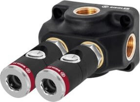 Riegler Universalverteilerdose in Schwarz mit 2 Sicherheitskupplungen, NW 7,4 und Eingang G 1/2 - Bild 1
