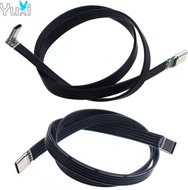 YuXi USB-C-Kabel, 20 W, 480 Mbit/s, flexibles Typ-C-Ladekabel für Handy, Tablet und Kopfhörer, Schwarz, Länge: 50 cm - Bild 1