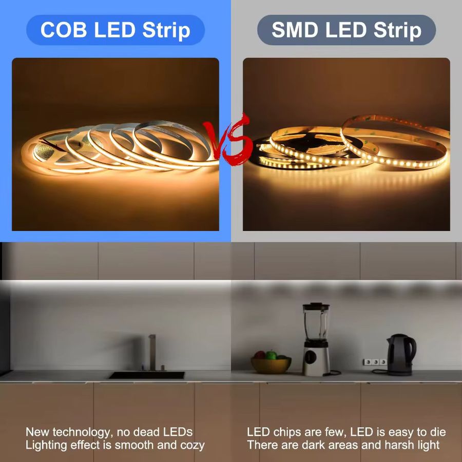 BanlanX WiFi COB LED Unterschrank-Streifenlicht mit APP- und Sprachsteuerung, dimmbar, 3000K/6000K, DC12V - Bild 2