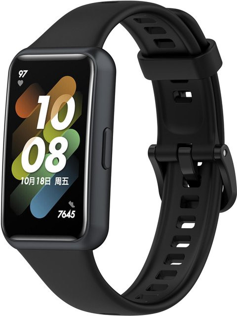 Silikonarmband für Huawei Band 6 7 8 9, Honor Band 6, schwarz, Unisex - Bild 1