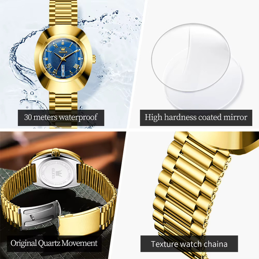 OLEVS Armbanduhr Quarz, Edelstahl, Gold, Damen - Bild 5