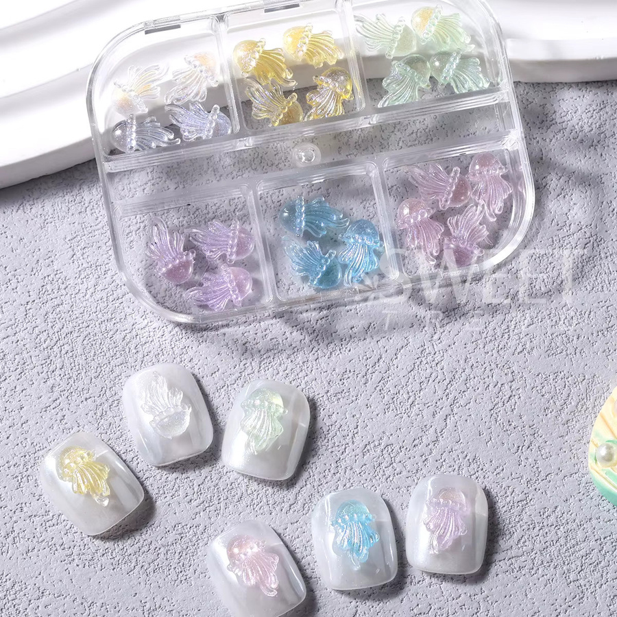 SWEET TREND Nagelschmuck, 6-teiliges Set, Schimmernd, Quallen-Design - Bild 4