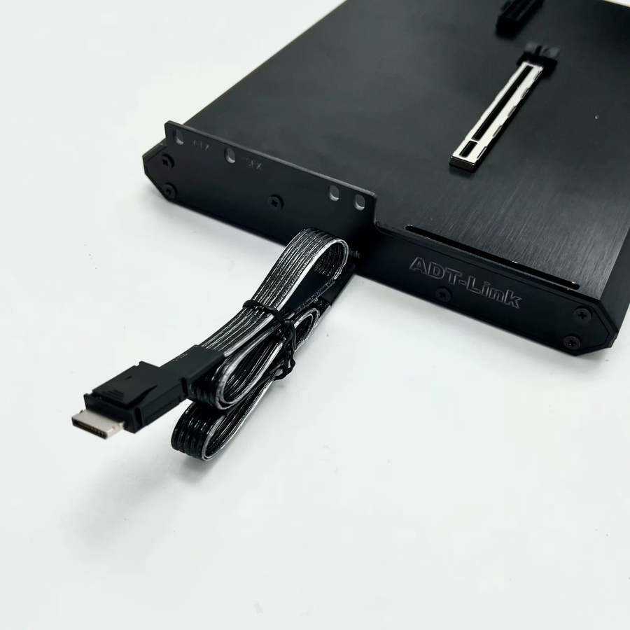 ADT-Link OCuLink eGPU Dockingstation PCIe 5.0 X4 zu X16 Adapter mit Aluminiumgehäuse in Schwarz - Bild 3